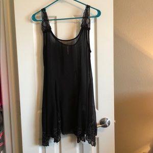 Free people black see through tunic with detail